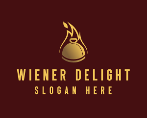 Restaurant Dining Cloche Flame logo design