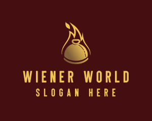 Restaurant Dining Cloche Flame logo design