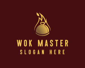 Restaurant Dining Cloche Flame logo design