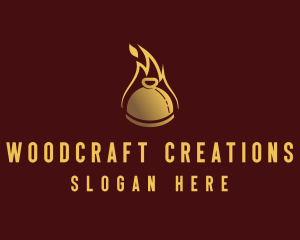 Restaurant Dining Cloche Flame logo design