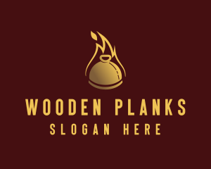 Restaurant Dining Cloche Flame logo design