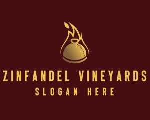 Restaurant Dining Cloche Flame logo design