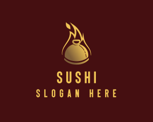 Restaurant Dining Cloche Flame logo design