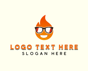 Fire - Sunglasses Hot Fire logo design