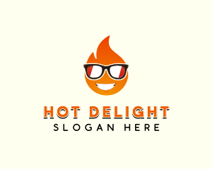 Sunglasses Hot Fire logo design