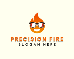 Sunglasses Hot Fire logo design