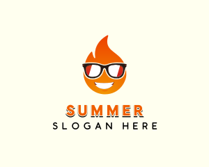 Sunglasses Hot Fire logo design