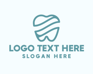 Dental Implant - Blue Tooth Waves logo design