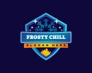Freezer - HVAC Snowflake Heating Cooling logo design