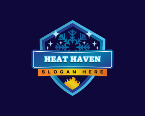 HVAC Snowflake Heating Cooling logo design