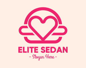 Heart - Pink Burger Love Heart logo design