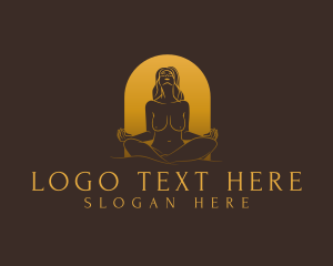 Sexy - Yoga Nude Woman logo design