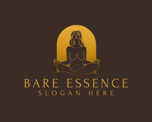 Yoga Nude Woman logo design