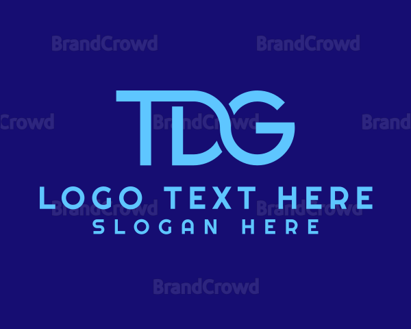 Blue Letter TDG Tech Monogram Logo