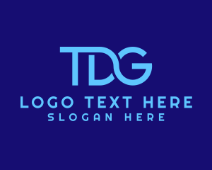 Data - Blue Letter TDG Tech Monogram logo design