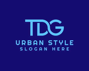 Web Host - Blue Letter TDG Tech Monogram logo design