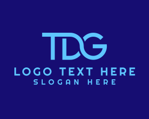 Web Developer - Blue Letter TDG Tech Monogram logo design