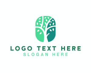 Environmental Tree Plant Logo