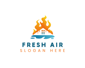 HVAC Air Conditioning Heating logo design