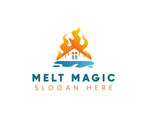 Melt - HVAC Air Conditioning Heating logo design