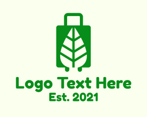 Suitcase - Leaf Luggage Bag logo design