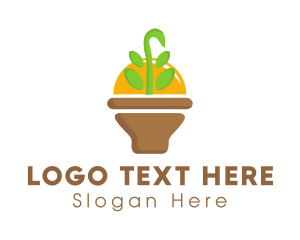 Stem - Leaf Sprout Vase logo design