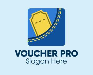 Voucher - Ticket Coupon Voucher App logo design