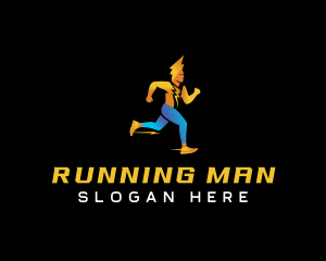 Race - Human Lightning Bolt logo design