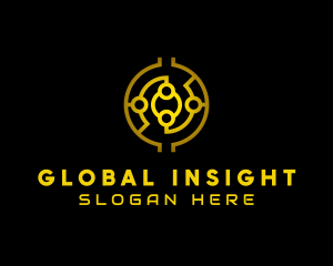 Gold Crypto Globe Logo