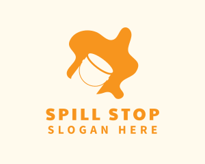 Spill - Orange Paint Bucket logo design