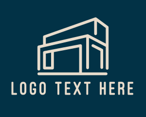 Storage House - Beige Warehouse Realtor logo design