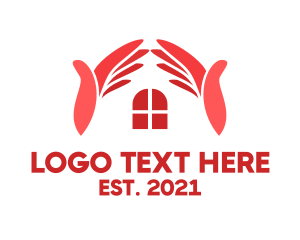 Hand - Pink Hand Roofing Service logo design