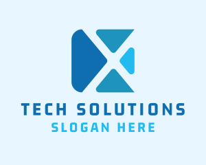 Solutions - Technology Software Letter X logo design