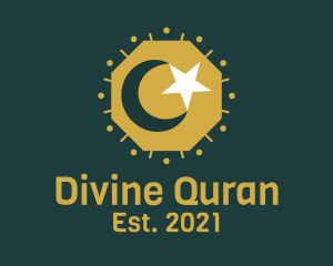 Quran - Islam Moon Star logo design