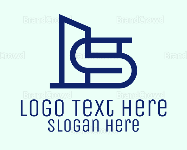 Blue Architectural Buildings Logo