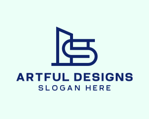 Blue Architectural Buildings  logo design