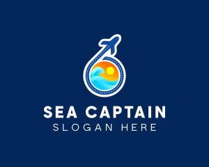 Airplane Sea Travel logo design