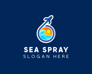 Airplane Sea Travel logo design