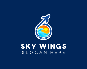 Airplane Sea Travel logo design