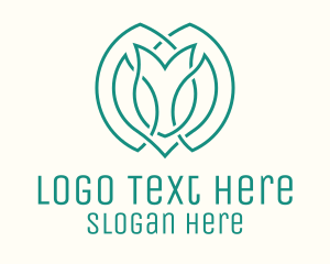 Green Abstract Floral Monoline Logo