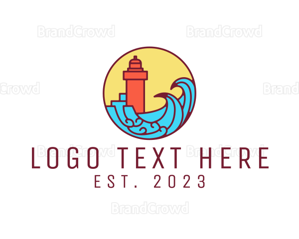 Seaside Lighthouse Tower Logo