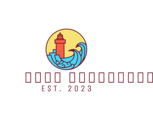 Seaside Lighthouse Tower logo design