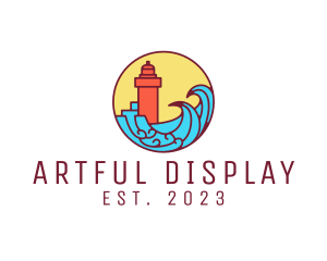 Seaside Lighthouse Tower logo design