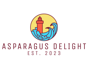 Seaside Lighthouse Tower logo design