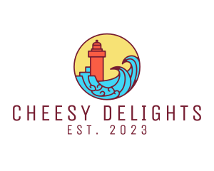 Seaside Lighthouse Tower logo design