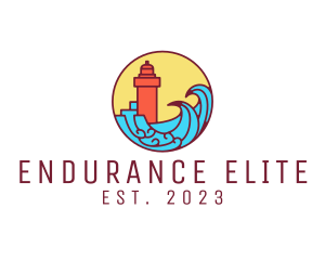 Seaside Lighthouse Tower logo design