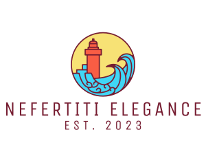 Seaside Lighthouse Tower logo design