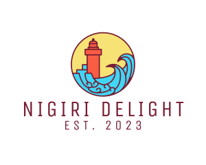 Seaside Lighthouse Tower logo design