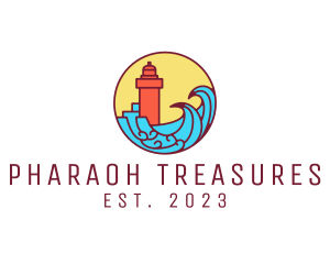 Seaside Lighthouse Tower logo design