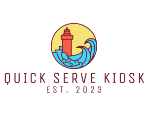 Seaside Lighthouse Tower logo design